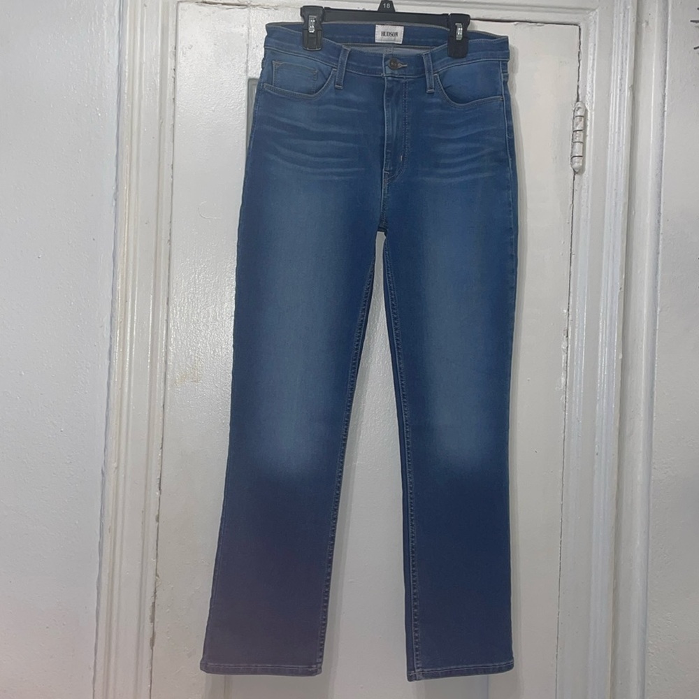 Hudson Blair High Rise Straight Crop Jeans in Yes